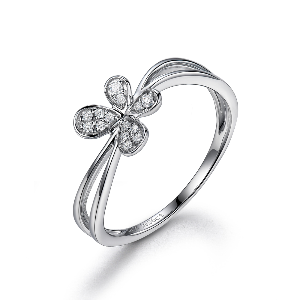 06克拉18k白金蝴蝶princess戒指