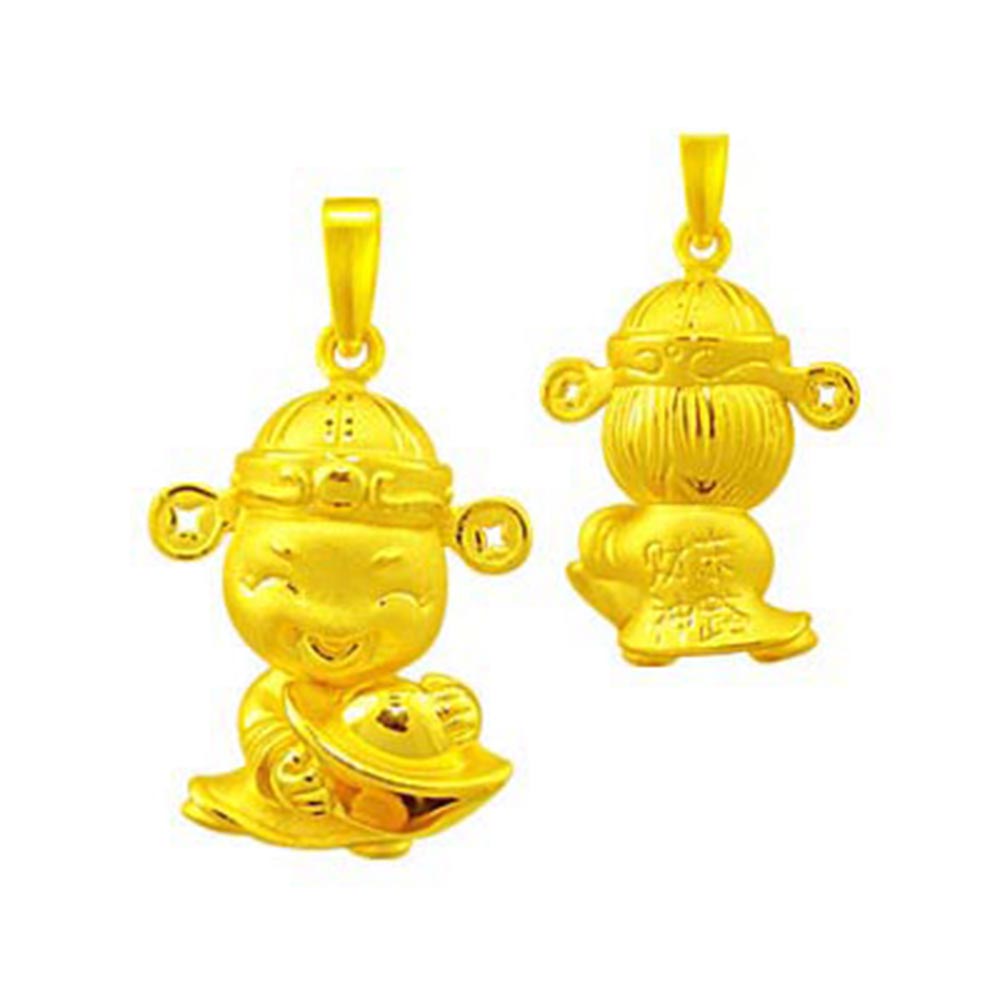 足金999 3D硬金五路财神之东路财神招宝天尊约3.50g-萝狸